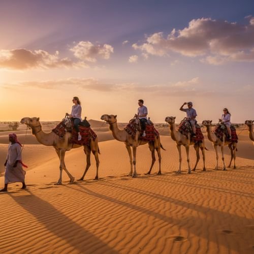 Traditional camel ride experience in UAE desert